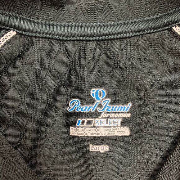 Pearl Izumi Cycling Jersey Womens L Black Textured Zip Up Mock Neck Short Sleeve - Picture 8 of 12